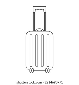 Suitcase vector icon.Outline vector icon isolated on white background suitcase.