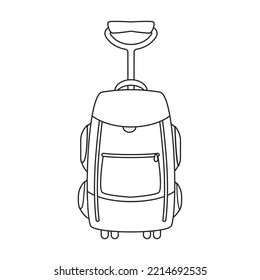 Suitcase vector icon.Outline vector icon isolated on white background suitcase.