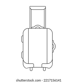 Icono de vector de maleta.Icono de vector de contorno aislado en maleta de fondo blanco.