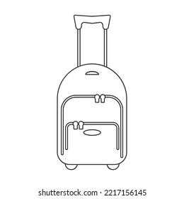 Suitcase vector icon.Outline vector icon isolated on white background suitcase.