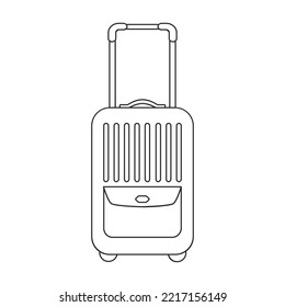 Suitcase vector icon.Outline vector icon isolated on white background suitcase.