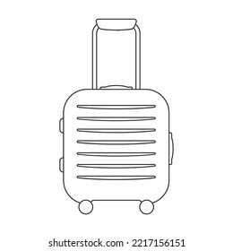 Suitcase vector icon.Outline vector icon isolated on white background suitcase.