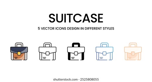 Suitcase vector icons set stock illustration