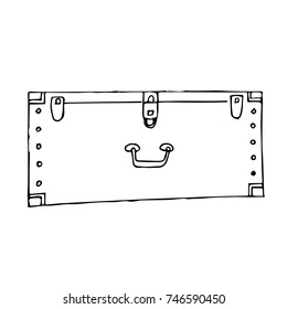 Suitcase vector illustration. Doodle style. Design, print, logo, decor, textile, paper.