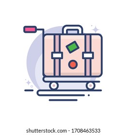suitcase vector illustration.  Startup and new business filled outline icon. 