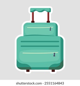 Suitcase Vector Illustration Sticker. A modern suitcase illustration sticker, ideal for travel-themed designs, planners, or vacation projects. Great for decorating scrapbooks, crafts, or education