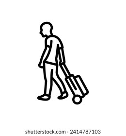 Suitcase Vector Line Icon Design