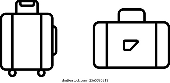 "Suitcase Vector Line Icon Set: Stylish and Functional Travel Essentials"