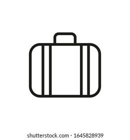 Suitcase Vector Line Icon Travel Vacation