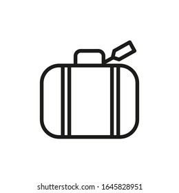 Suitcase Vector Line Icon Travel Vacation