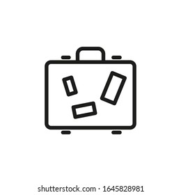 Suitcase Vector Line Icon Travel Vacation