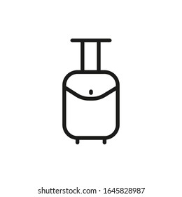 Icono de línea de vectores en maleta Vacaciones de viaje