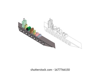 Suitcase Vector Object Airport Illustration Bundle