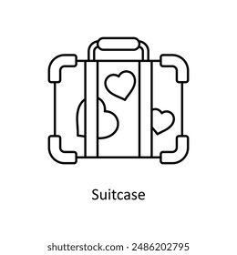 Suitcase vector outline Design illustration. Symbol on White background EPS 10 File 
