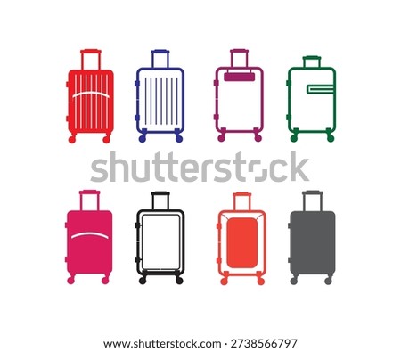 suitcase vector set, baggage icon, trunks