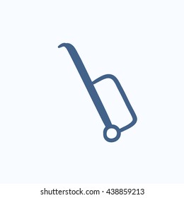 Icono de esbozo de vector de maleta aislado en el fondo. Icono de maleta dibujado a mano. Icono de esbozo de maleta para infografía, sitio web o aplicación.