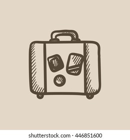 Icono de esbozo de vector de maleta aislado en el fondo. Icono de maleta dibujado a mano. Icono de esbozo de maleta para infografía, sitio web o aplicación.