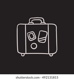 Suitcase vector sketch icon isolated on background. Hand drawn Suitcase icon. Suitcase sketch icon for infographic, website or app.