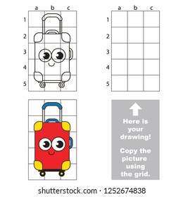 Suitcase, the vertical educational game with simple game level. Copy the picture.