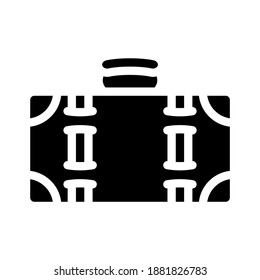 suitcase vintage glyph icon vector. suitcase vintage sign. isolated contour symbol black illustration