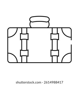 suitcase vintage line icon vector. suitcase vintage sign. isolated contour symbol black illustration