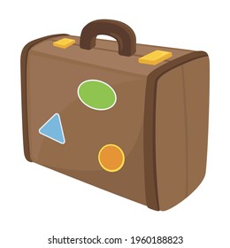 Suitcase Vintage Sign Emoji Icon Illustration. Travel Bag Vector Symbol Emoticon Design Symbol Vector. svg