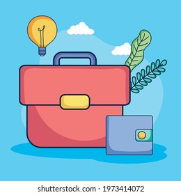 suitcase and wallet of invest theme