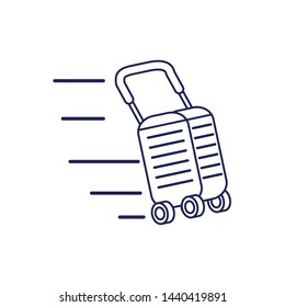 suitcase with wheels isolated icon