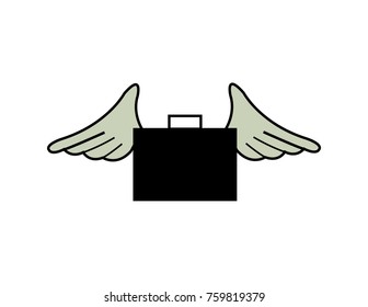 A suitcase with wings illustration