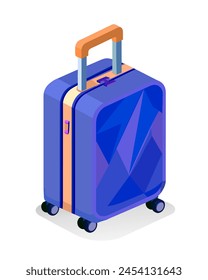  suitcase,luggage for traveling in a modern fashionable style on a white isolated background