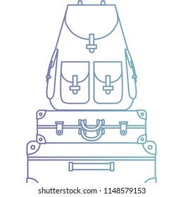 suitcases bags pile isolated icon