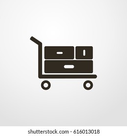 suitcases cart icon. vector sign symbol on white background
