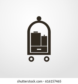 suitcases cart icon. vector sign symbol on white background