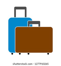 suitcases icon- travel suitcases isolated, tourism luggage illustration- Vector luggage