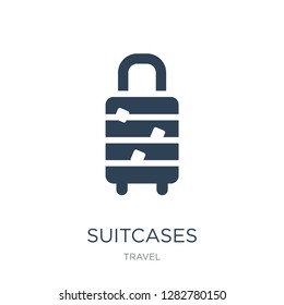 suitcases icon vector on white background, suitcases trendy filled icons from Travel collection, suitcases vector illustration