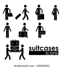 suitcases icons over white background vector illustration