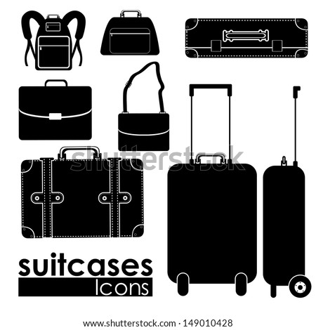 suitcases icons suitcases icons over white background vector illustration