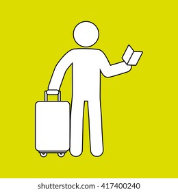 suitcases isolated design 