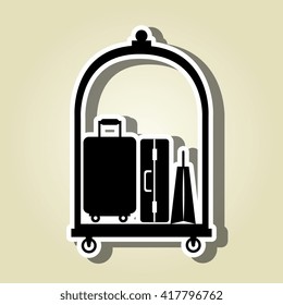 suitcases isolated design 