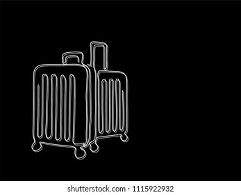 Suitcases line drawing, vector illustration design. Holidays collection.