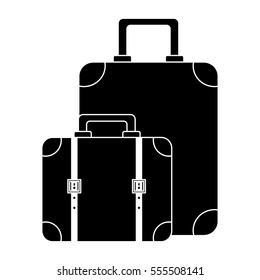 suitcases luggage icon image vector illustration design 