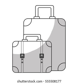 suitcases luggage icon image vector illustration design 