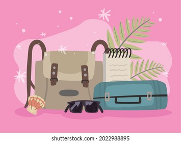 suitcases and summer set icons