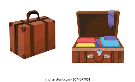 suitcases with things, travel
