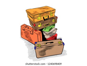 Suitcases and travel