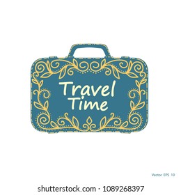 Suitcases travel .A suitcase with a pattern