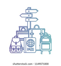 suitcases travel around world icons