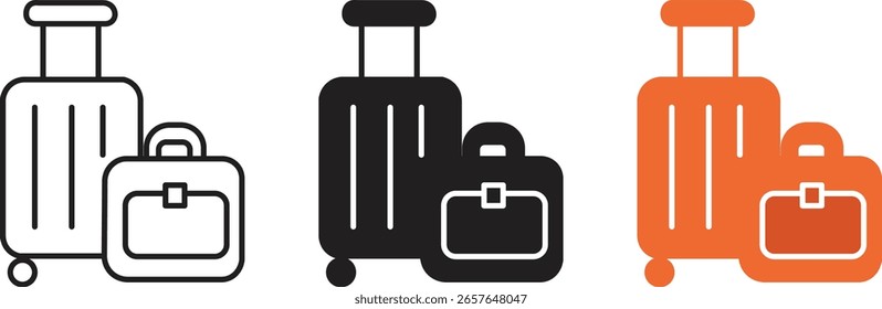 Koffer Reise-Icon-Set, Vektorgrafik .
