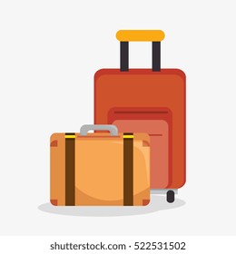 suitcases travel isolated icon