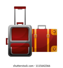 suitcases travel tourism icon